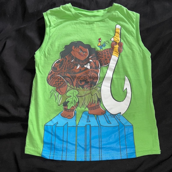 DISNEY MOANA MAUI KID BOY TANK TOP & WAISTBAND FRENCH TERRY SHORTS MATCHING SET - Picture 2 of 8